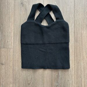 Abercrombie Ribbed Cross-Back Tank Top | Black | Size Medium | EUC